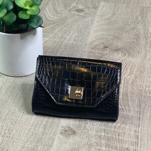 NWOT BAM Forever Black Faux Alligator Handbag